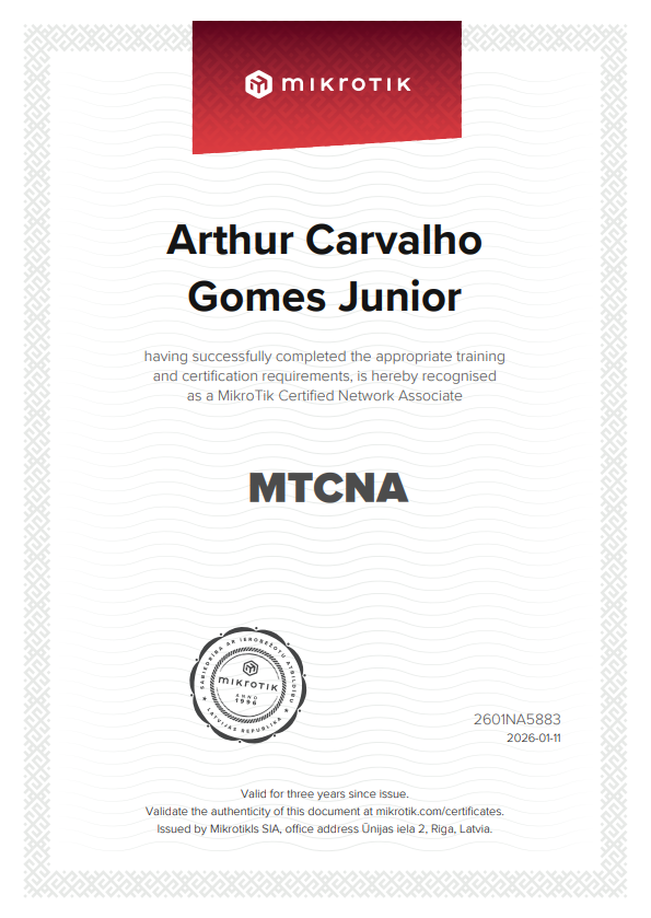 Certificado MTCNA